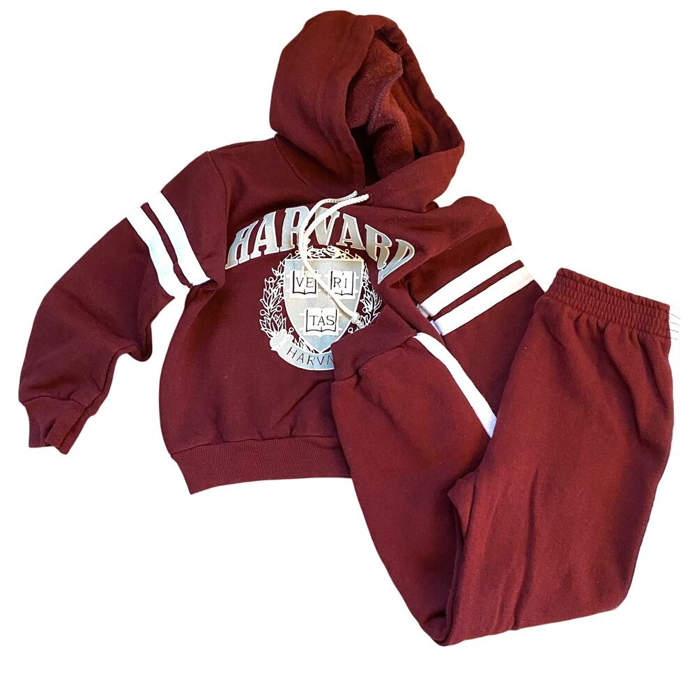 Vintage Kid's Harvard Track Suit Size Large 7 Retro Ivy League 80s Style Hoodie